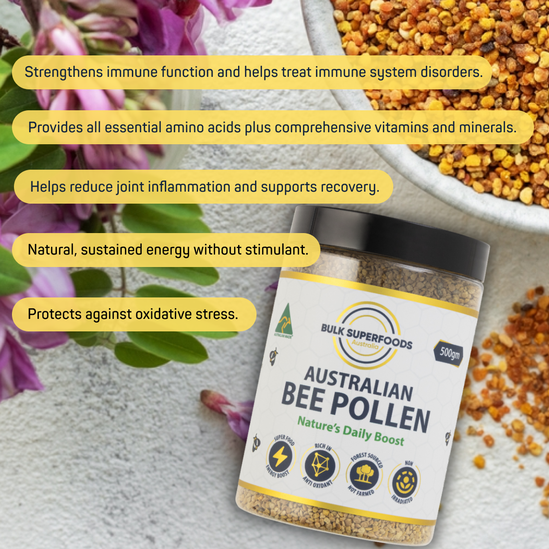 Australian Bee Pollen (100% Raw & Pure) 500g