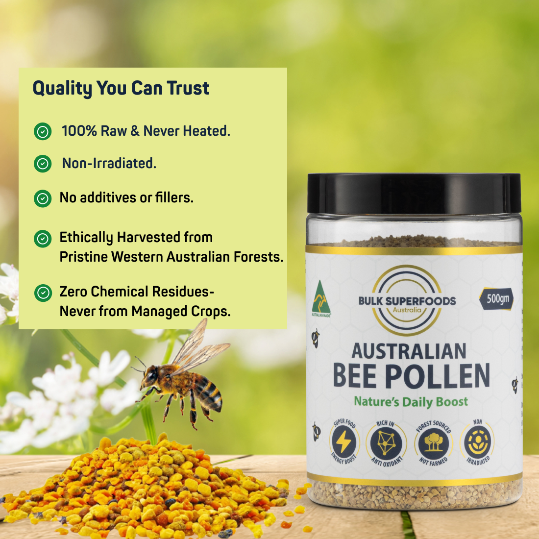 Australian Bee Pollen (100% Raw & Pure) 500g